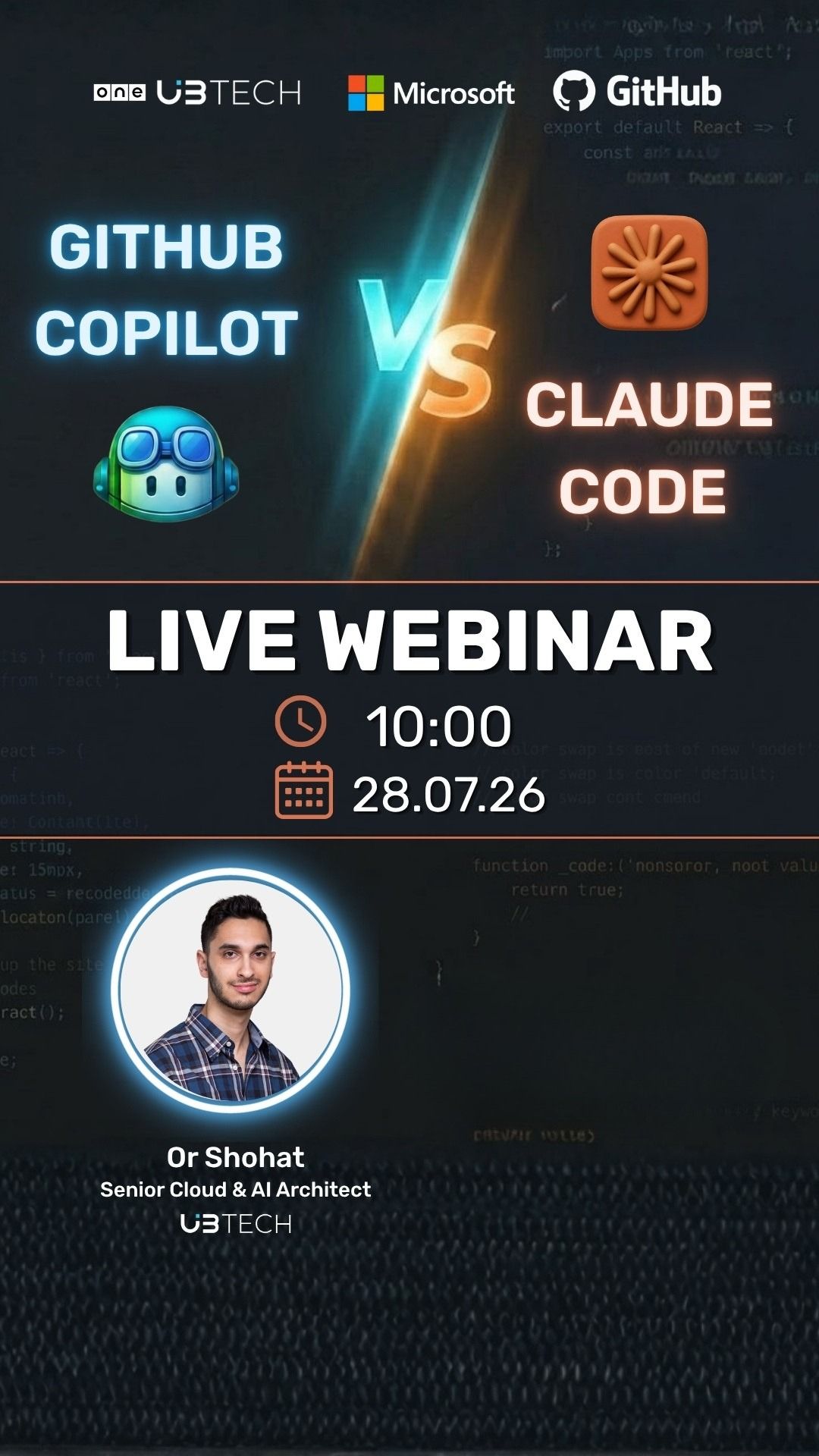 GitHub Copilot vs Claude Code Webinar 28.7.26